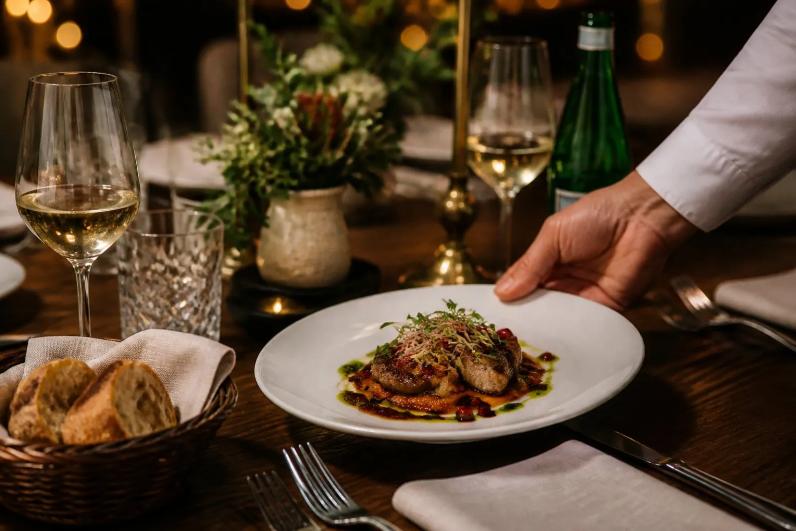 Gedeckter Catering-Tisch von ElbeOkerTisch für Events in Braunschweig & Magdeburg